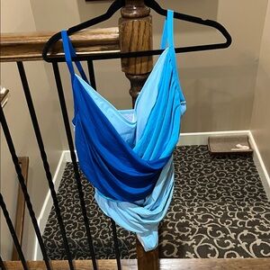 Blue Gradient Women's 2XL One Piece Swimsuit C517